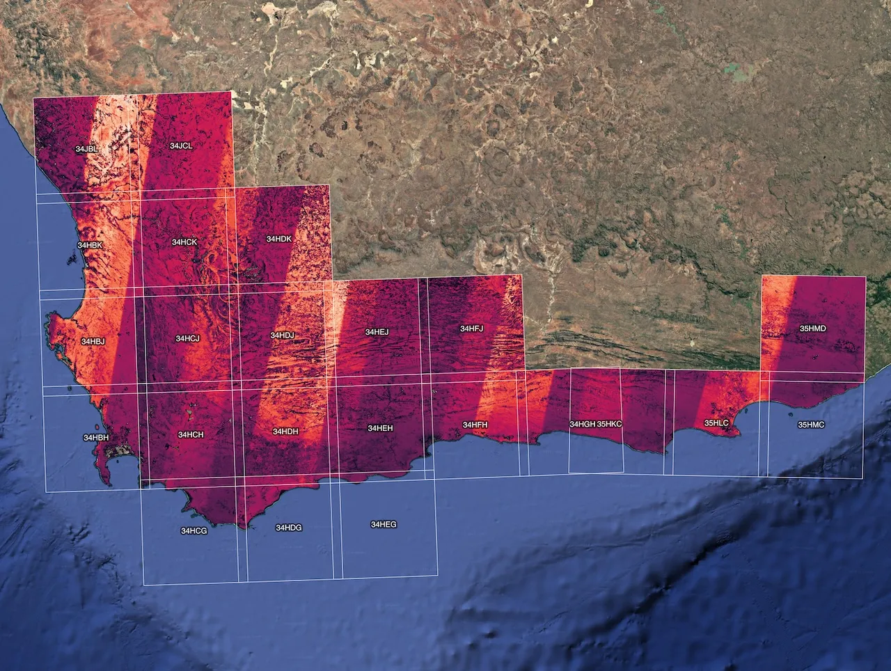 Map of valid observation counts per pixel across the BioSCape study area