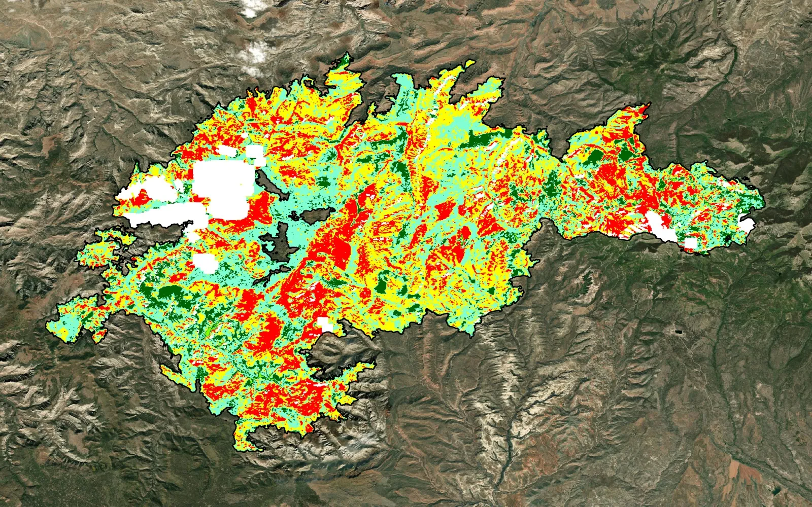 Burn severity map of the 2026 Babylon Fire in Utah