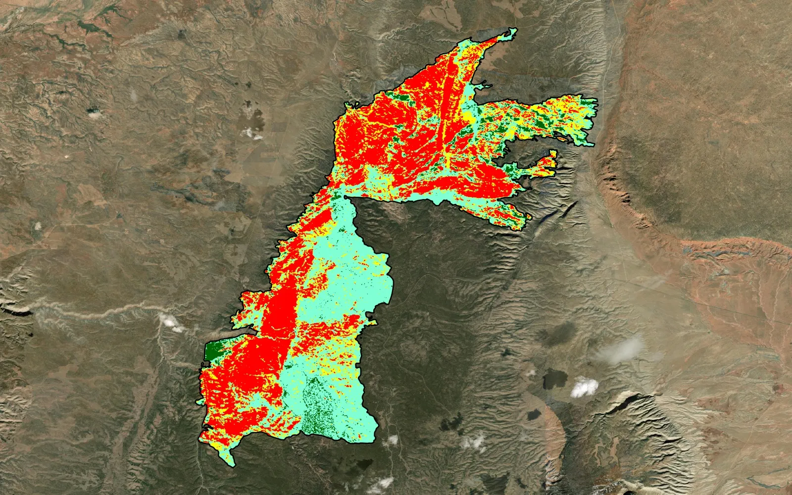 Burn severity map of the 2020 Mangum Fire in Arizona