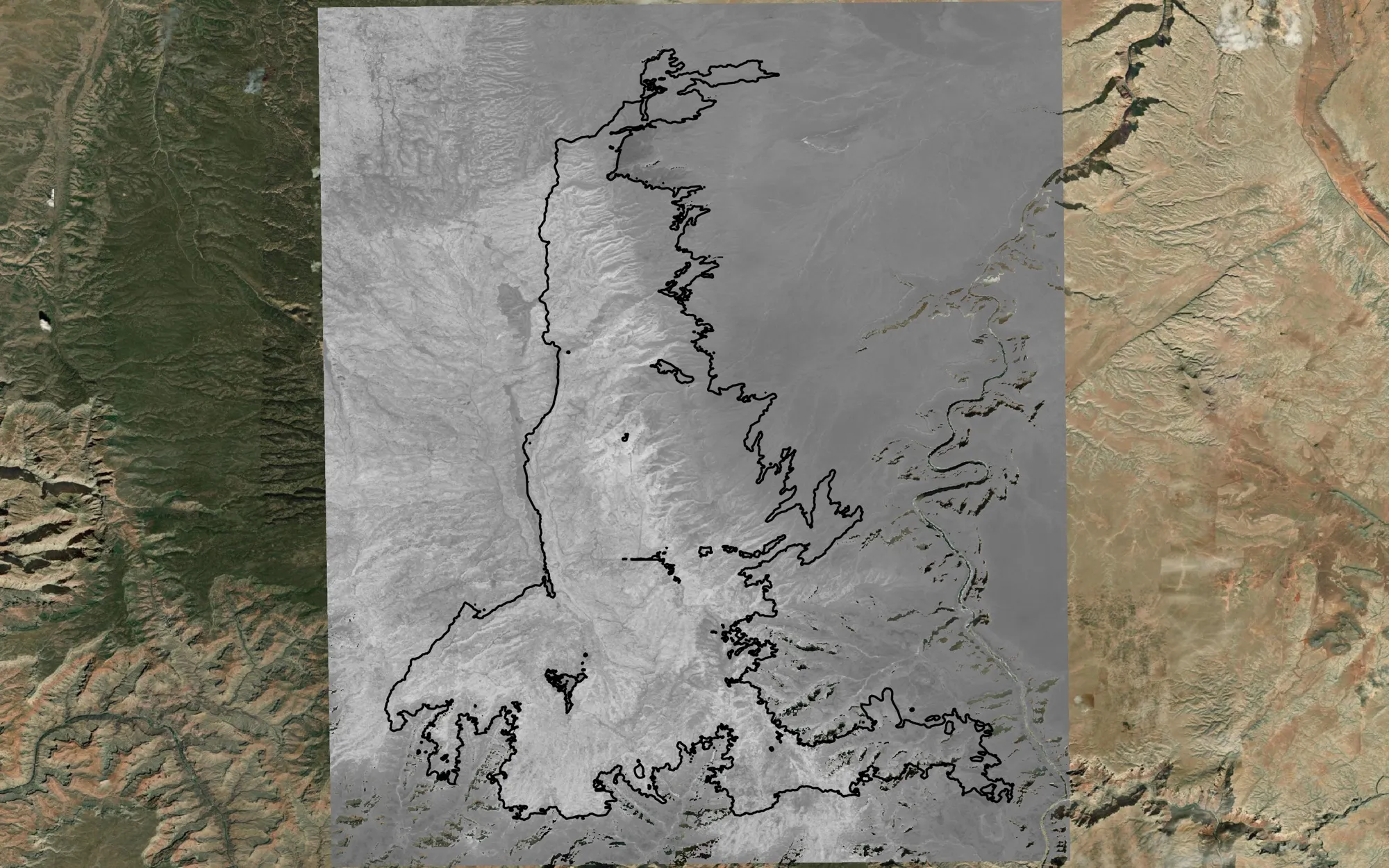 Pre-fire Normalized Burn Ratio for the Dragon Bravo area, bright over forest
