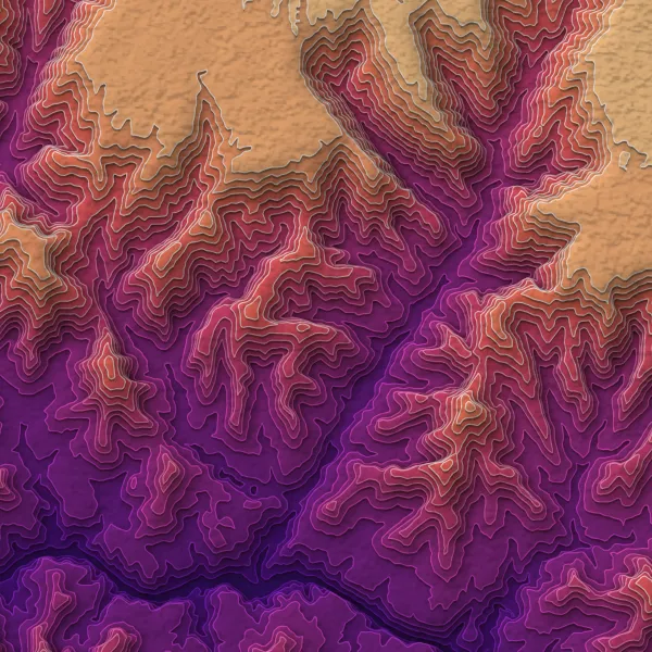 Stacked terrain of Bright Angel Canyon with the Magma ramp