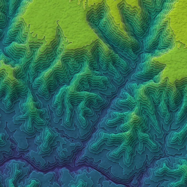 Stacked terrain of Bright Angel Canyon with the Viridis ramp